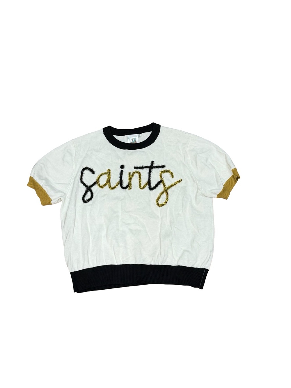 β¨ Queen of Sparkles New Orleans Saints Sequin Embellished Top Size Medium - Picture 3 of 9